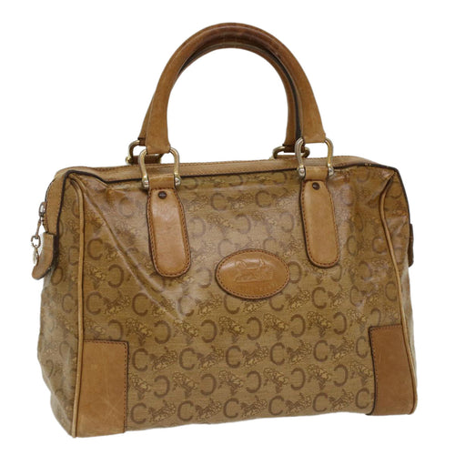 CELINE C Macadam Canvas Boston Bag Beige  7533