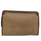 CELINE Macadam Canvas Clutch Bag Leather Beige  7544
