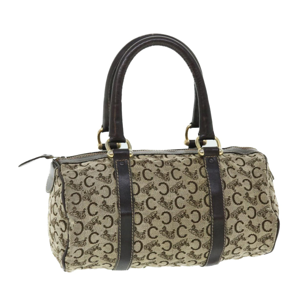 CELINE C Macadam Canvas Boston Bag Brown  7600