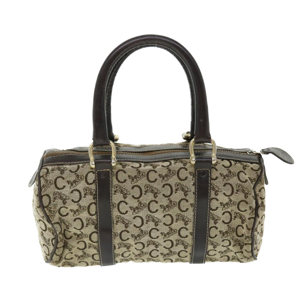 CELINE C Macadam Canvas Boston Bag Brown  7600