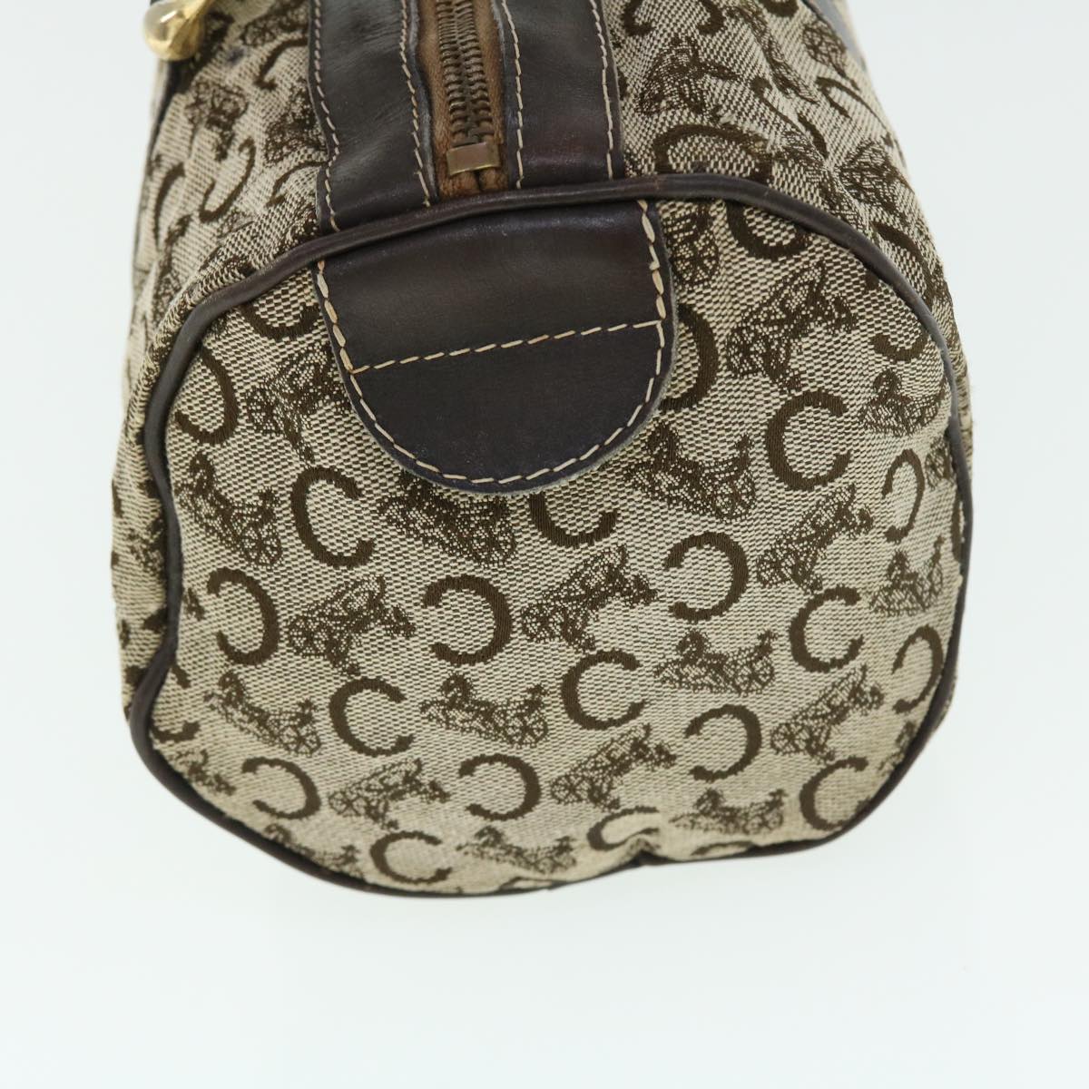 CELINE C Macadam Canvas Boston Bag Brown  7600