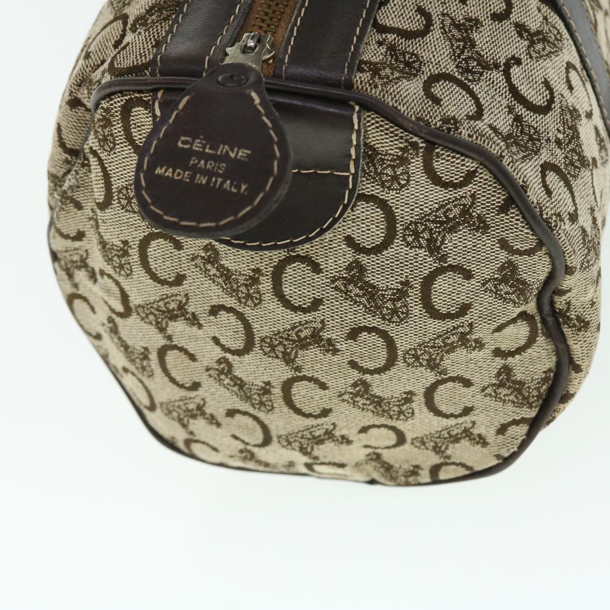 CELINE C Macadam Canvas Boston Bag Brown  7600