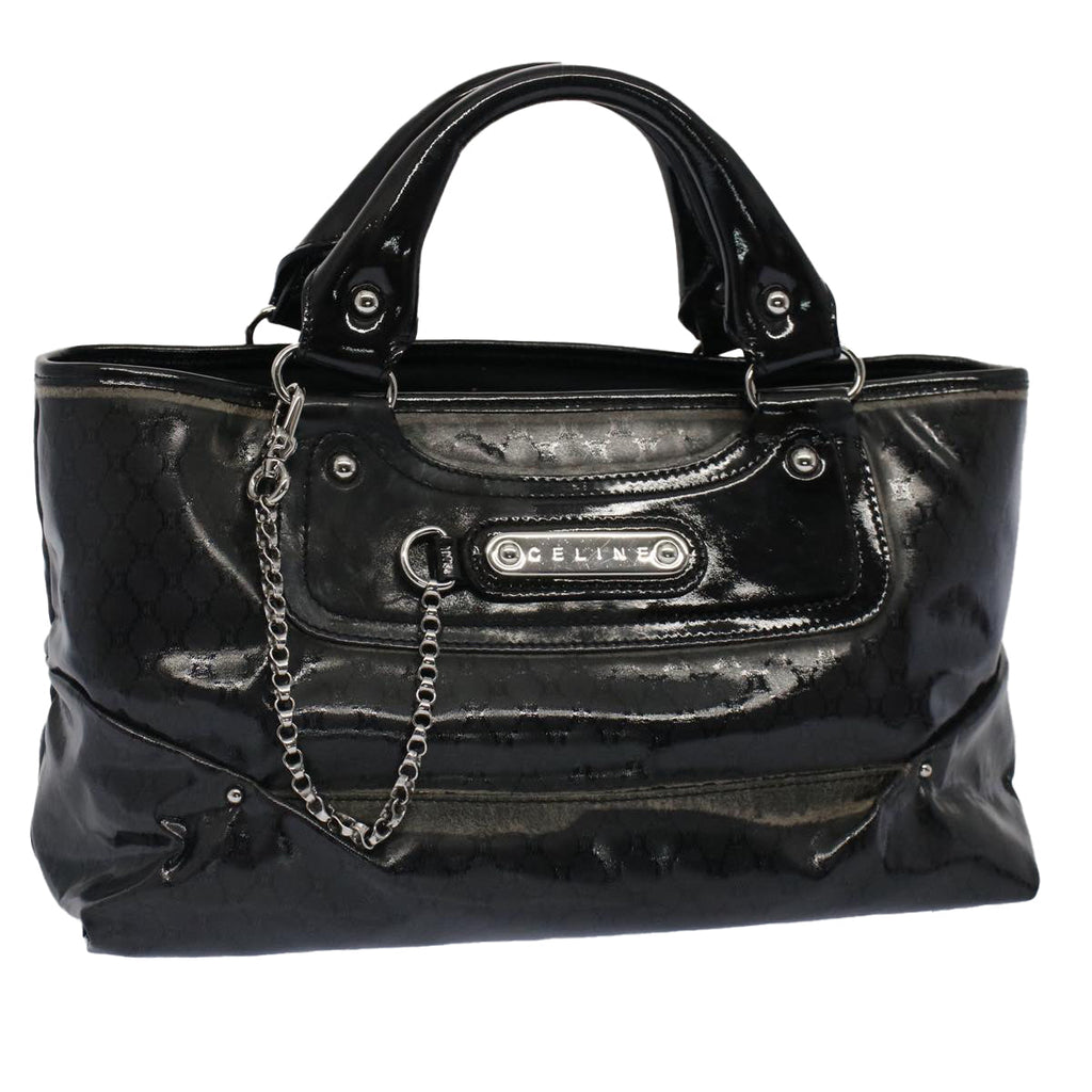 CELINE Hand Bag Coated Canvas Black  7601