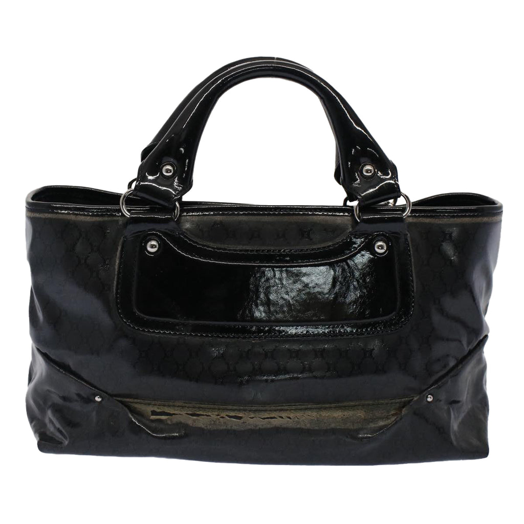 CELINE Hand Bag Coated Canvas Black  7601
