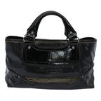 CELINE Hand Bag Coated Canvas Black  7601