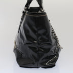 CELINE Hand Bag Coated Canvas Black  7601