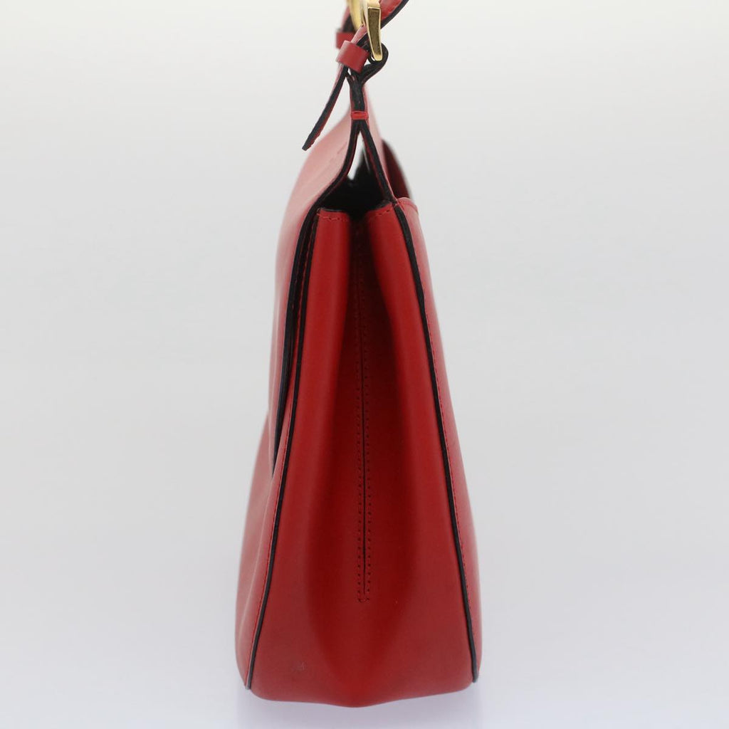 CELINE Shoulder Bag Leather Red  7778