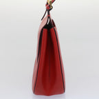 CELINE Shoulder Bag Leather Red  7778