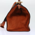 CELINE Shoulder Bag Leather 2way Orange  7869