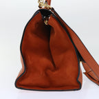 CELINE Shoulder Bag Leather 2way Orange  7869