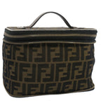 FENDI Zucca Canvas Vanity Cosmetic Pouch Black Brownbs7906
