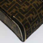 FENDI Zucca Canvas Vanity Cosmetic Pouch Black Brownbs7906