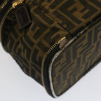 FENDI Zucca Canvas Vanity Cosmetic Pouch Black Brownbs7906