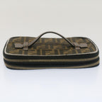 FENDI Zucca Canvas Vanity Cosmetic Pouch Black Brownbs7906