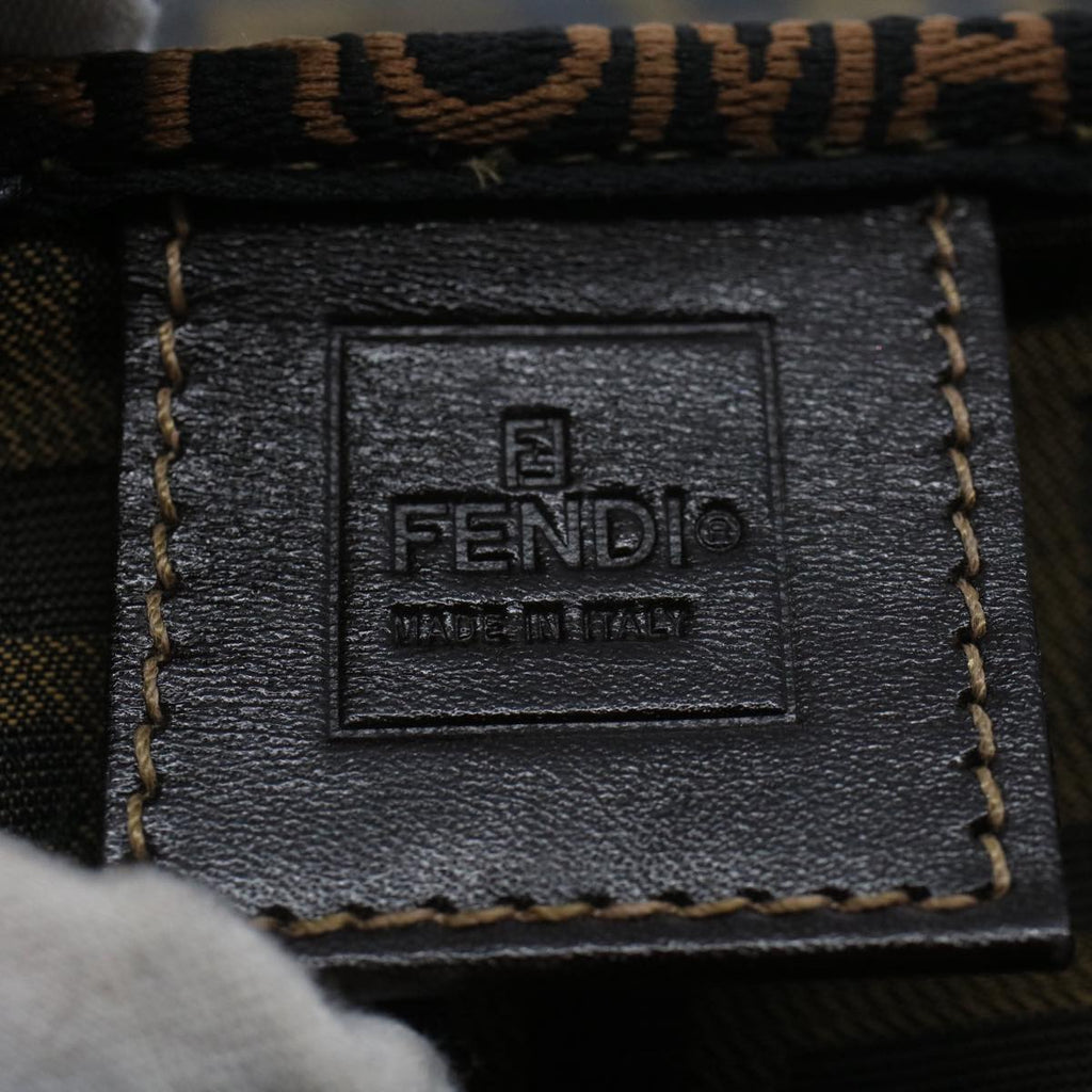 FENDI Zucca Canvas Vanity Cosmetic Pouch Black Brownbs7906
