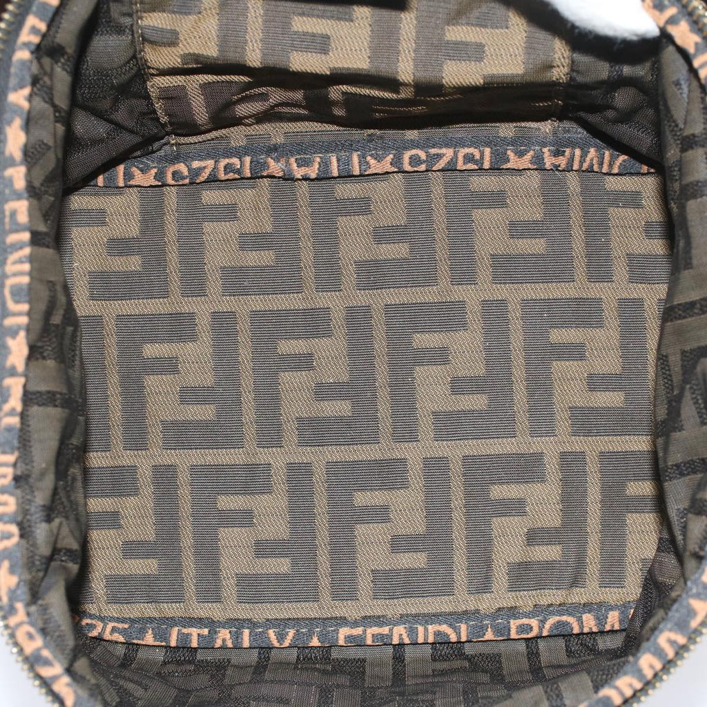 FENDI Zucca Canvas Vanity Cosmetic Pouch Black Brownbs7906