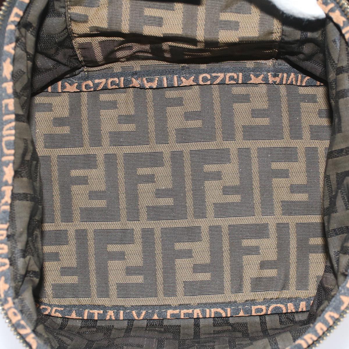 FENDI Zucca Canvas Vanity Cosmetic Pouch Black Brownbs7906