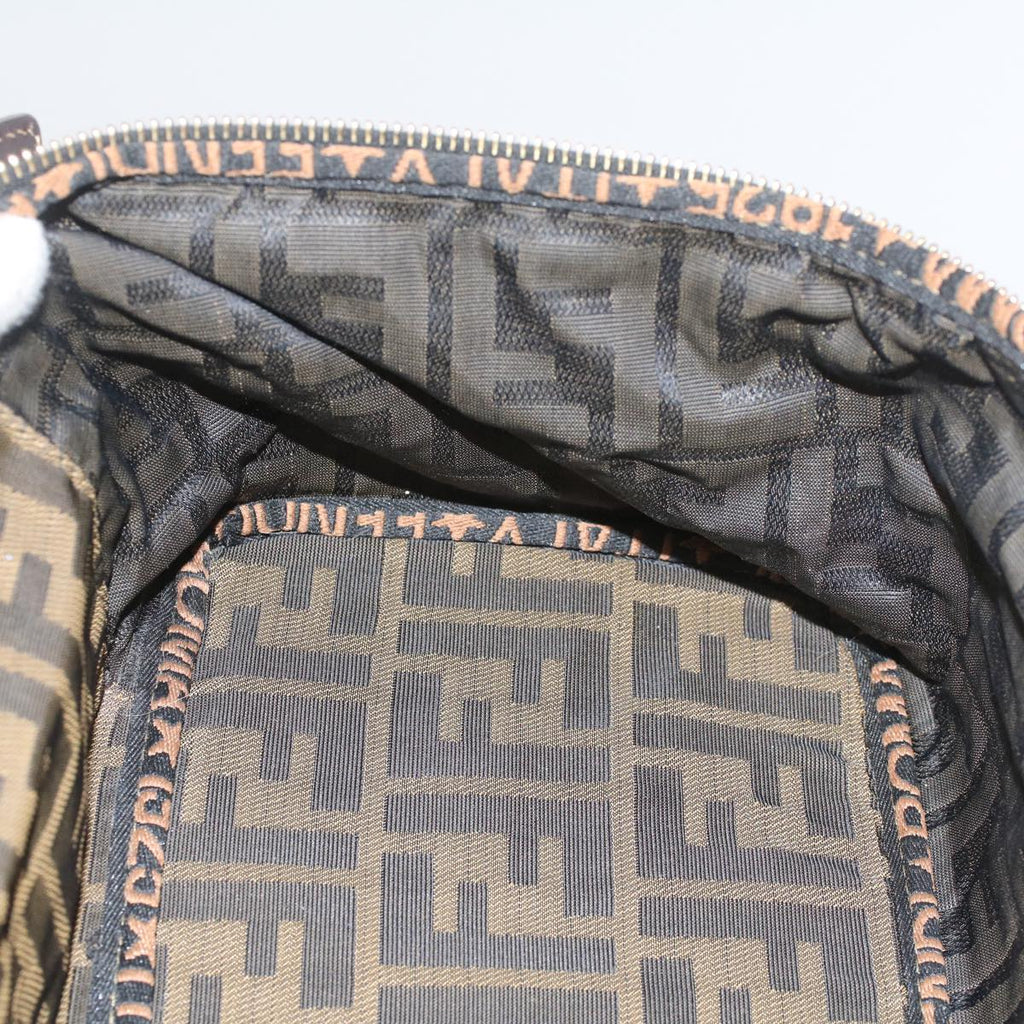 FENDI Zucca Canvas Vanity Cosmetic Pouch Black Brownbs7906