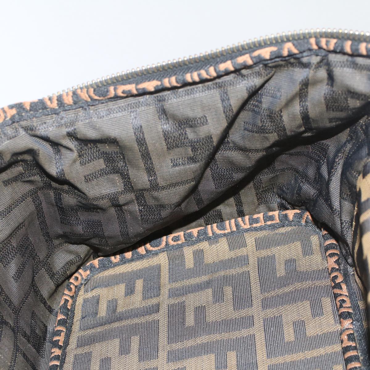 FENDI Zucca Canvas Vanity Cosmetic Pouch Black Brownbs7906