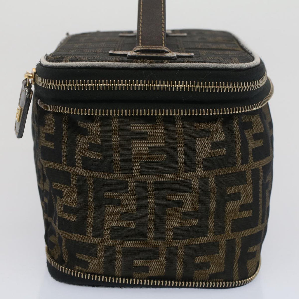 FENDI Zucca Canvas Vanity Cosmetic Pouch Black Brownbs7906