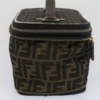 FENDI Zucca Canvas Vanity Cosmetic Pouch Black Brownbs7906