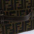 FENDI Zucca Canvas Vanity Cosmetic Pouch Black Brownbs7906