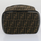 FENDI Zucca Canvas Vanity Cosmetic Pouch Black Brownbs7906
