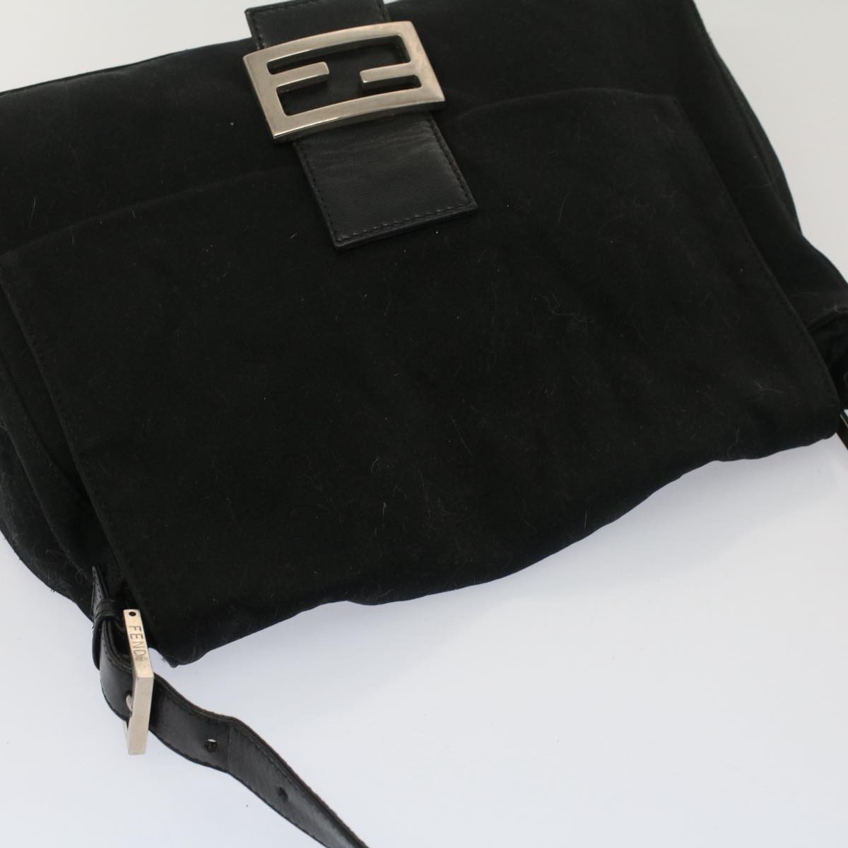 FENDI Mamma Baguette Shoulder Bag Nylon Black 2355 26325 009bs7910