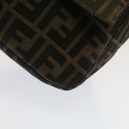 FENDI Zucca Canvas Mamma Baguette Shoulder Bag Black Brownbs7918