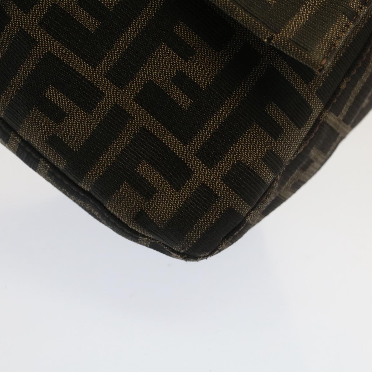 FENDI Zucca Canvas Mamma Baguette Shoulder Bag Black Brownbs7918