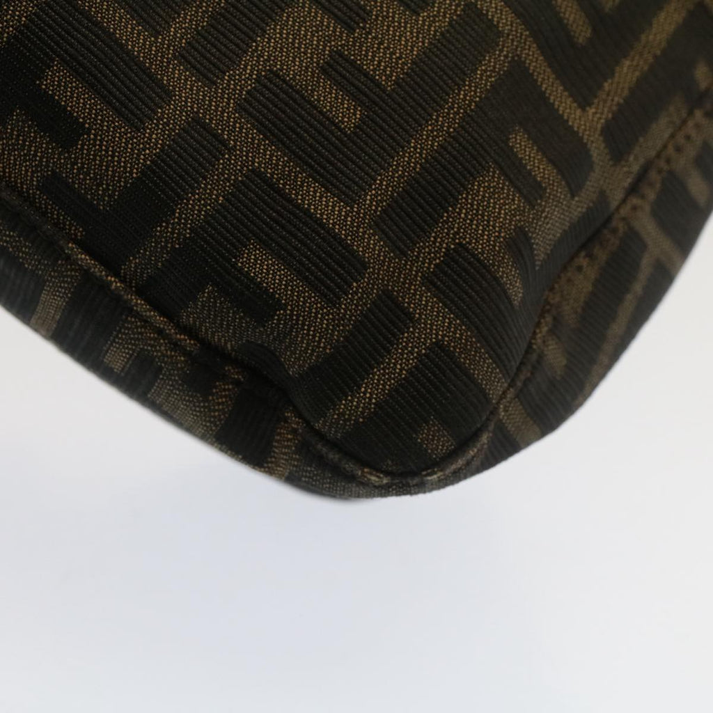 FENDI Zucca Canvas Mamma Baguette Shoulder Bag Black Brownbs7918