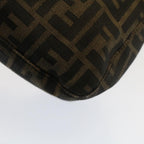 FENDI Zucca Canvas Mamma Baguette Shoulder Bag Black Brownbs7918