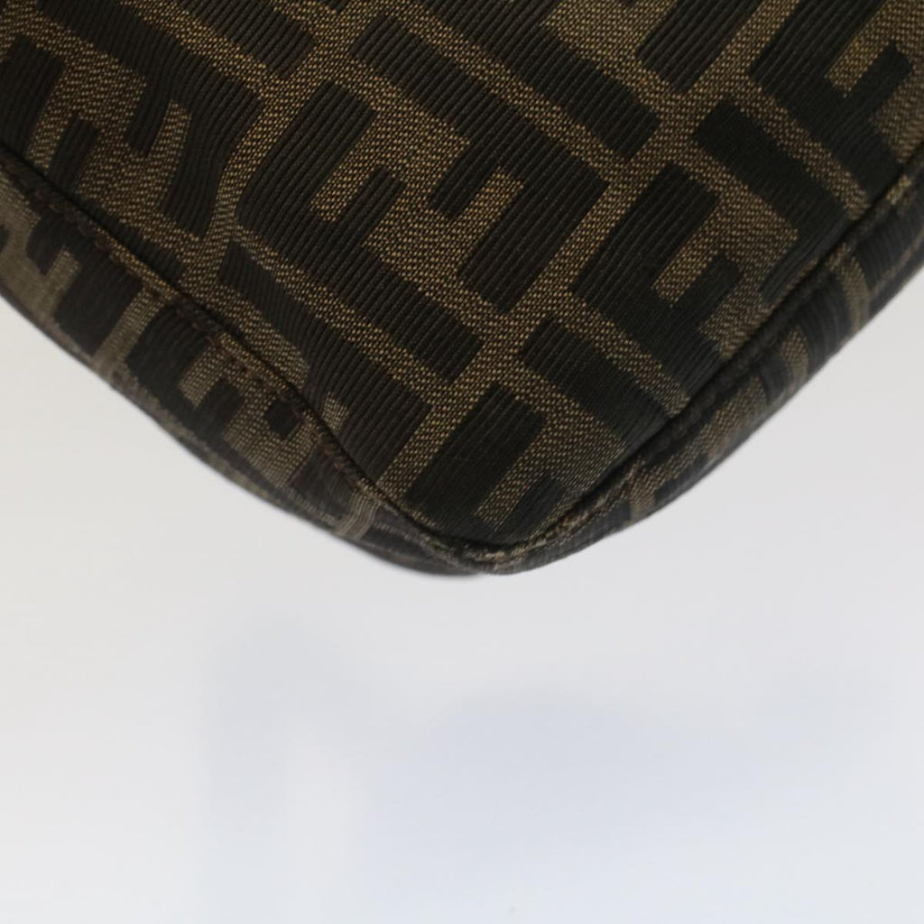 FENDI Zucca Canvas Mamma Baguette Shoulder Bag Black Brownbs7918