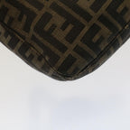 FENDI Zucca Canvas Mamma Baguette Shoulder Bag Black Brownbs7918