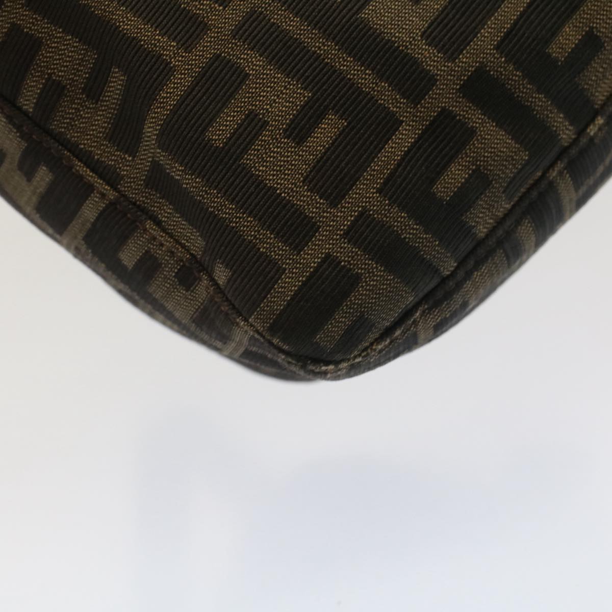 FENDI Zucca Canvas Mamma Baguette Shoulder Bag Black Brownbs7918