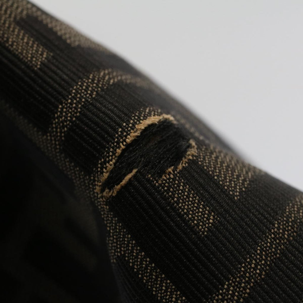 FENDI Zucca Canvas Mamma Baguette Shoulder Bag Black Brownbs7918