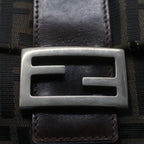 FENDI Zucca Canvas Mamma Baguette Shoulder Bag Black Brownbs7918