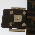 FENDI Zucca Canvas Mamma Baguette Shoulder Bag Black Brownbs7918