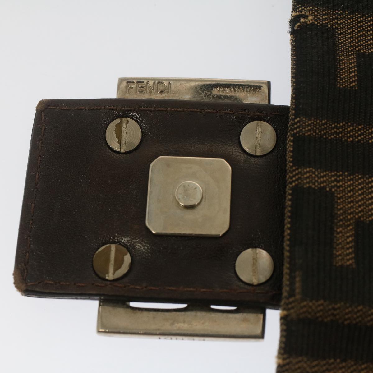 FENDI Zucca Canvas Mamma Baguette Shoulder Bag Black Brownbs7918