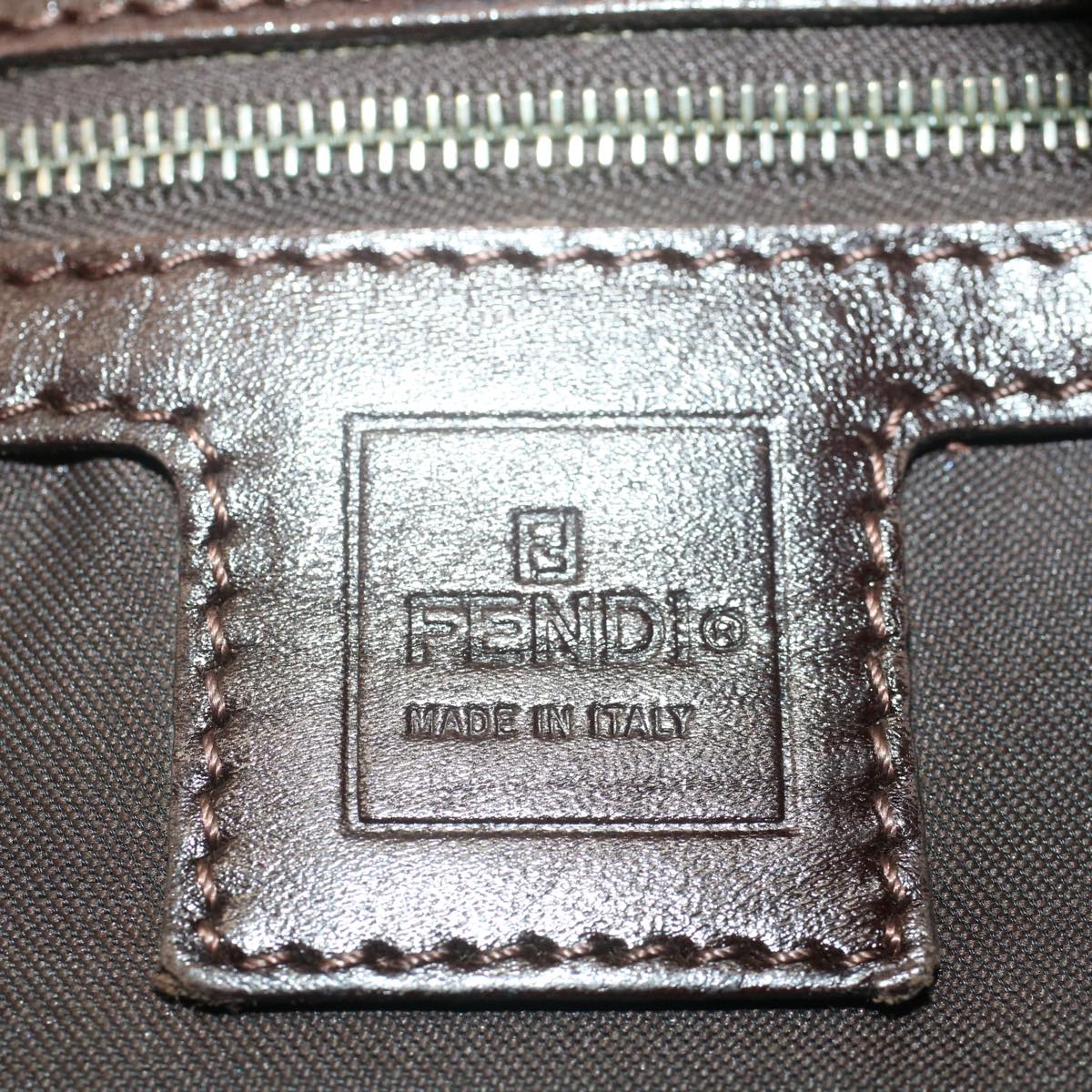 FENDI Zucca Canvas Mamma Baguette Shoulder Bag Black Brownbs7918