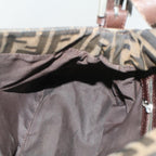 FENDI Zucca Canvas Mamma Baguette Shoulder Bag Black Brownbs7918