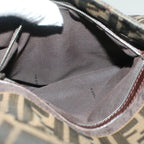 FENDI Zucca Canvas Mamma Baguette Shoulder Bag Black Brownbs7918