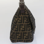 FENDI Zucca Canvas Mamma Baguette Shoulder Bag Black Brownbs7918