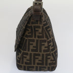 FENDI Zucca Canvas Mamma Baguette Shoulder Bag Black Brownbs7918