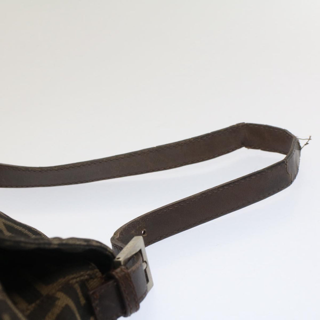 FENDI Zucca Canvas Mamma Baguette Shoulder Bag Black Brownbs7918