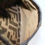 FENDI Zucca Canvas Boston Bag Leather Black Brownbs7951