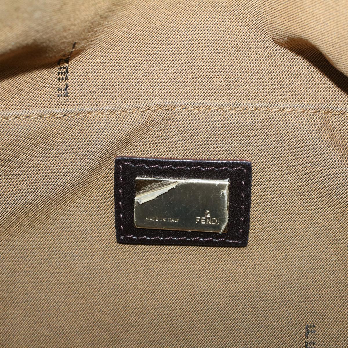 FENDI Zucca Canvas Boston Bag Leather Black Brownbs7951