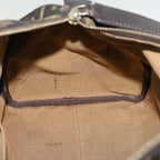 FENDI Zucca Canvas Boston Bag Leather Black Brownbs7951
