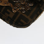 FENDI Zucca Canvas Mamma Baguette Shoulder Bag Black Brownbs7953