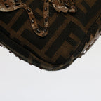FENDI Zucca Canvas Mamma Baguette Shoulder Bag Black Brownbs7953